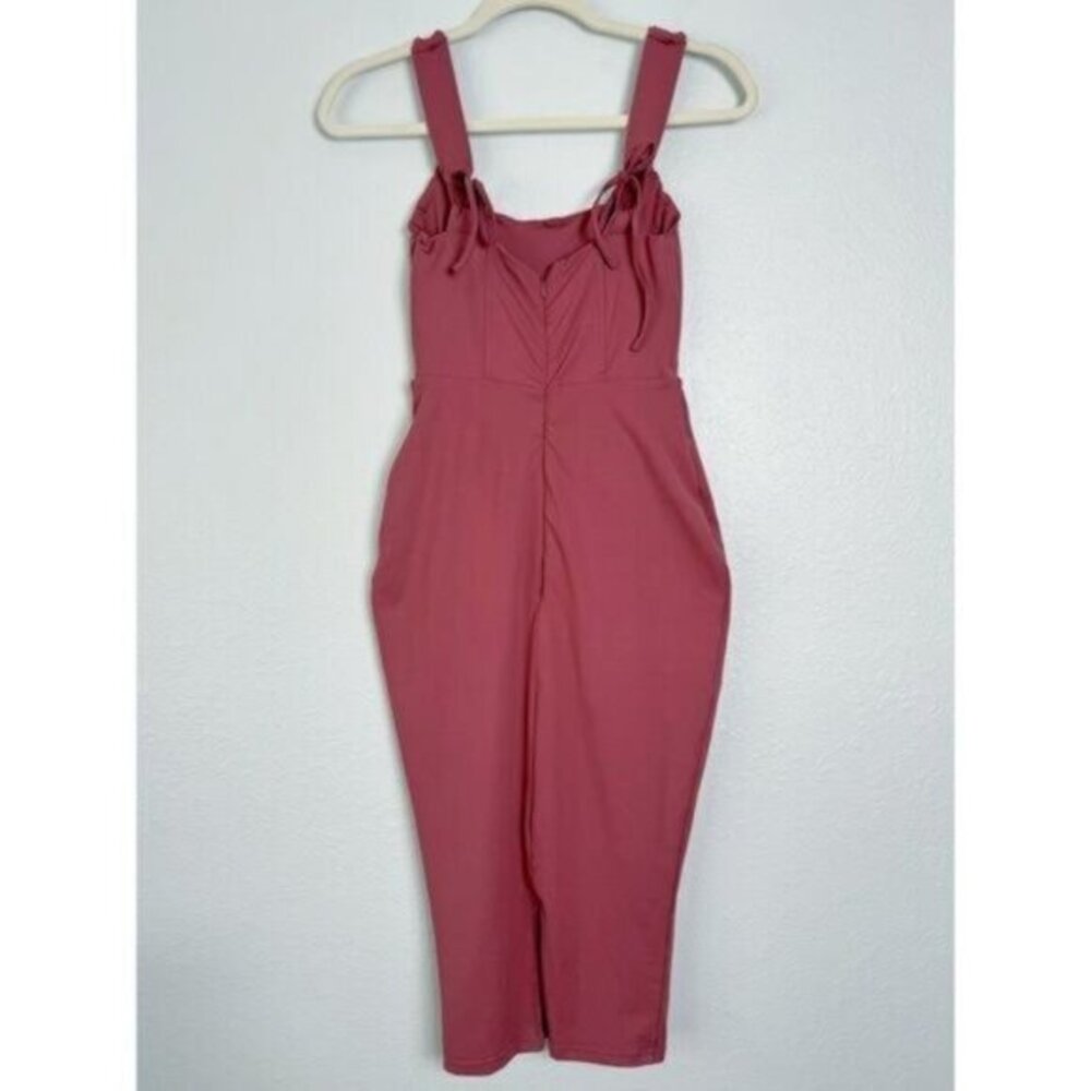 NWT Club L London terracotta square‎ neck corset midi bodycon dress pink 2 - Picture 7 of 12